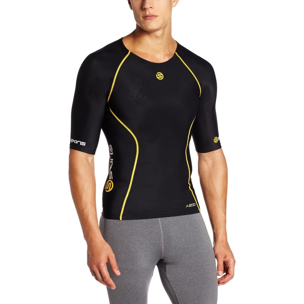 SKINS A200 Compression Top Short Sleeve Size Medium Black